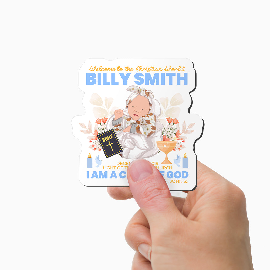 Child of God Personalized Baptism Name Magnets Personalized