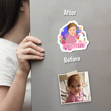 Load image into Gallery viewer, Childs Name Unicorn Magnet designs customize for a personal touch

