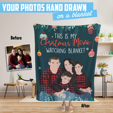 Load image into Gallery viewer, Christmas Movie Watching Personalized Blanket

