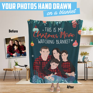 Christmas Movie Watching Personalized Blanket