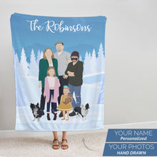 Load image into Gallery viewer, Personalized Christmas Blankets Family Name Family Name
