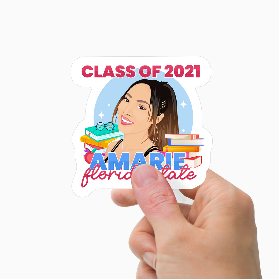 Class of School Name and Year Sticker Personalized