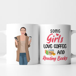 Coffee and Book Lover Mug Stickers Personalized