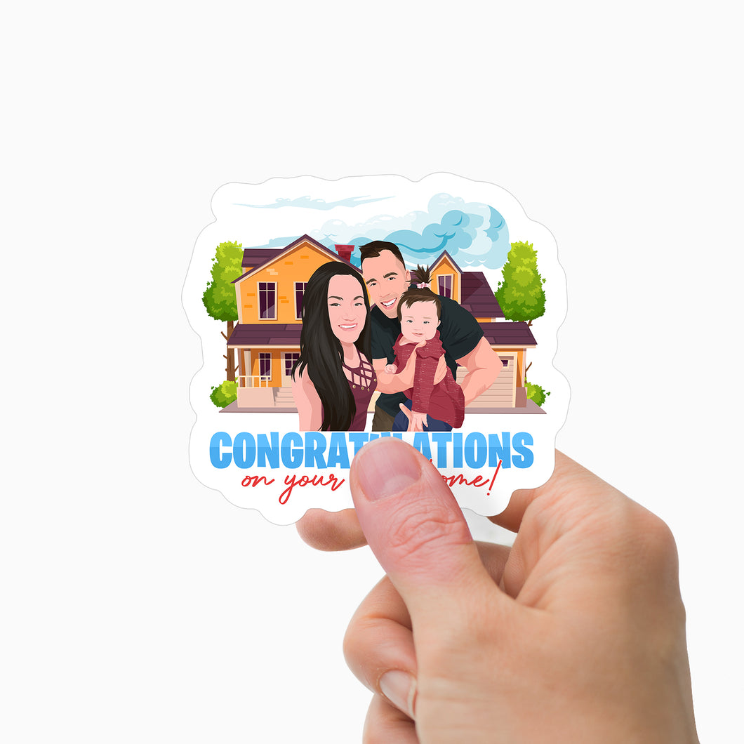 Congratulations on New Home Sticker Personalized