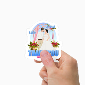 Couples Wedding Thank You Stickers Personalized