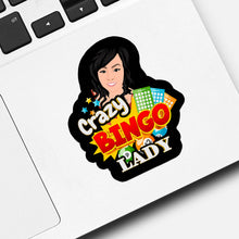 Load image into Gallery viewer, Crazy Bingo Lady Sticker designs customize for a personal touch
