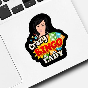 Crazy Bingo Lady Sticker designs customize for a personal touch