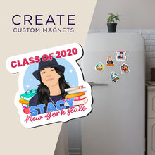 Load image into Gallery viewer, Class of School Name and Year Magnet designs customize for a personal touch
