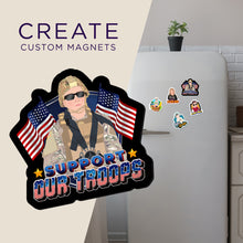 Load image into Gallery viewer, Create your own Custom Magnets Support Our Troops USA with High Quality
