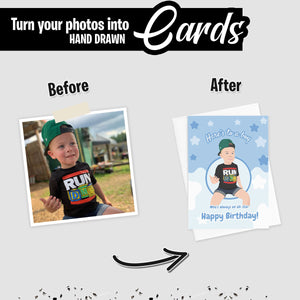 Create your own Custom Stickers for Birthday Boy Card