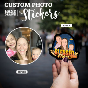 Create your own Custom Stickers for Blessed Mom Stickers