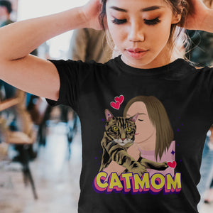 Create your own Custom Stickers for Cat Mom Shirt