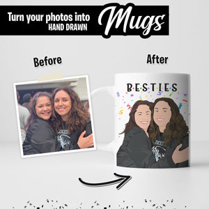 Create your own Custom Stickers for Custom Besties Mug