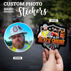 Create your own Custom Stickers for Custom Black Smoke Matters Truck 