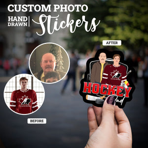 Create your own Custom Stickers for Custom Hockey Dad 