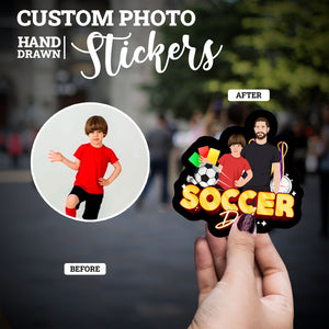 Create your own Custom Stickers for Custom Soccer Dad 