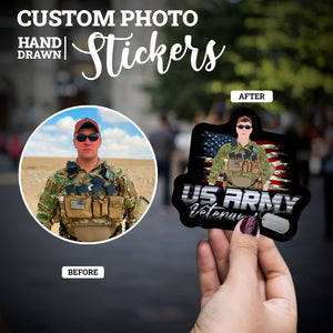 Create your own Custom Stickers for Custom Us Army Veteran
