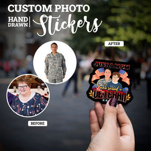 Create your own Custom Stickers for Just a Mom who raised a Veteran Custom 
