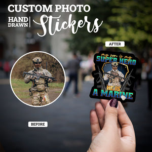 Create your own Custom Stickers for My Son is a Marine