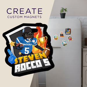Create your own Custom Magnets for Name Number Sports Picture