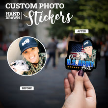 Load image into Gallery viewer, Create your own Custom Stickers for Proud aunt of a us army soldier stickers
