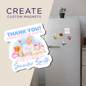 Create your own Custom Magnets for Thank You Christening Name