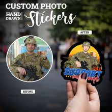 Load image into Gallery viewer, Create your own Custom Stickers Awesome Support Our Troops with High Quality
