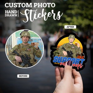 Create your own Custom Stickers Awesome Support Our Troops with High Quality