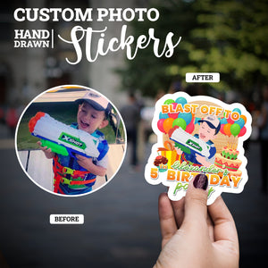 Create your own Custom Stickers Birthday Party Invitation with High Quality