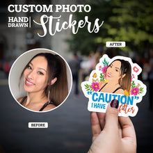 Load image into Gallery viewer, Create your own Custom Stickers Caution I Have No Filter with High Quality
