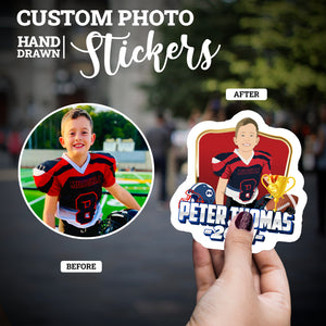 Create your own Custom Stickers Football Sports Portrait with High Quality