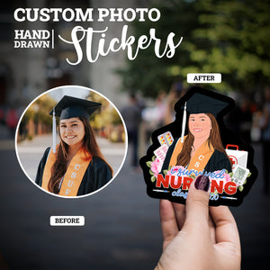 Create your own Custom Stickers I Survived Nursing Class of Year with High Quality