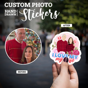 Create your own Custom Stickers I love my wife with High Quality