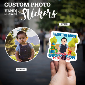 Create your own Custom Stickers Most Awesome Grandson with High Quality