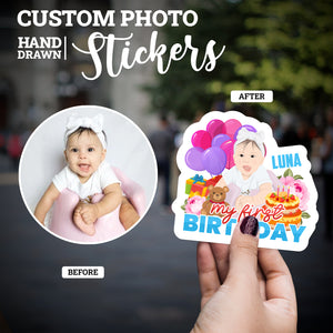Create your own Custom Stickers My First Birthday with High Quality