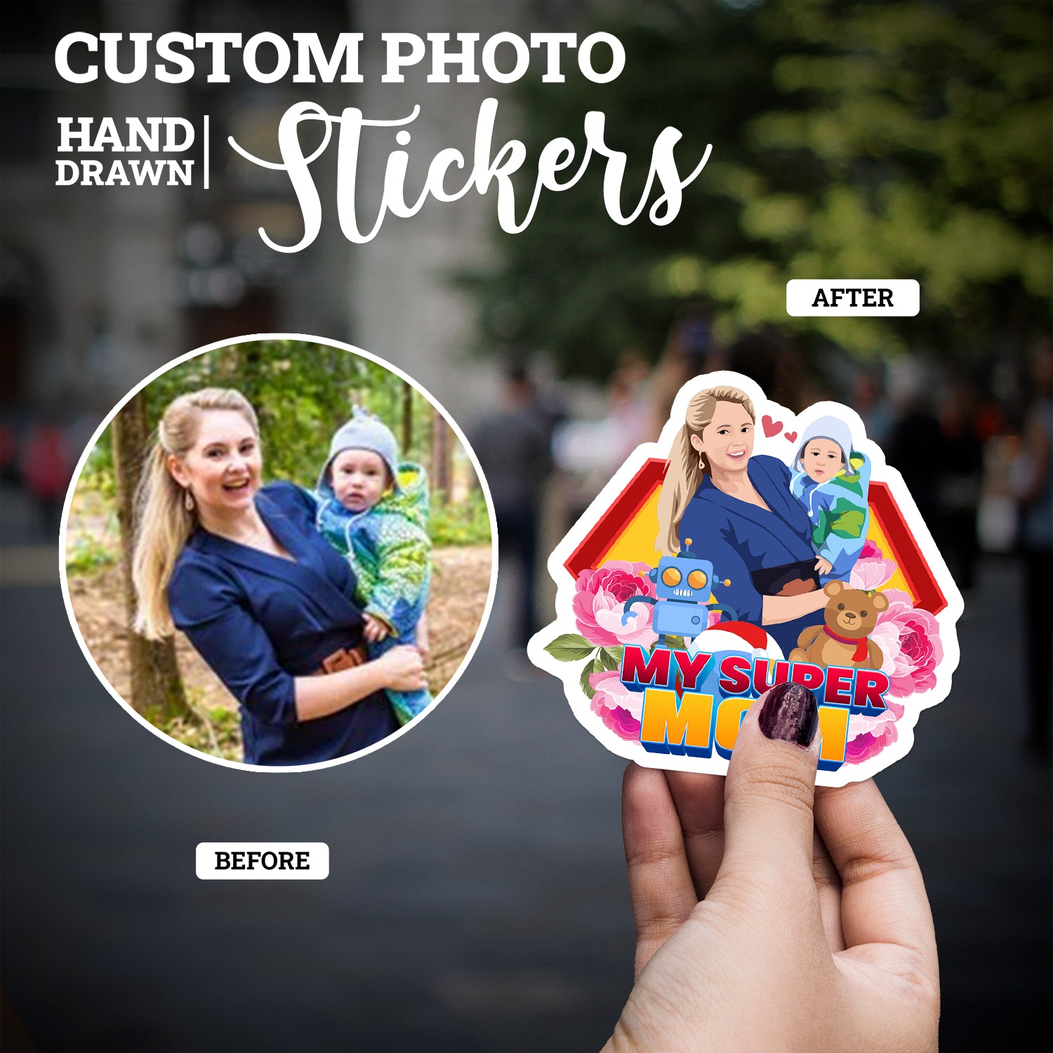 Super Mom Sticker Personalized – Personalized Drawing Gifts