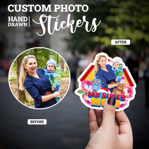 Create your own Custom Stickers Super Mom High Quality