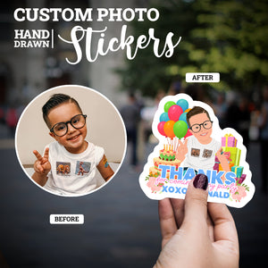 Create your own Custom Stickers Thanks for Coming to My Party with High Quality