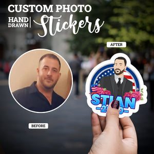 Create your own Custom Stickers Voting Name and Year with High Quality