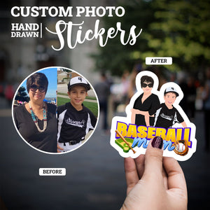 Create your own Custom Stickers for Baseball Mom & Player