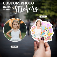 Load image into Gallery viewer, Create your own Custom Stickers for Girls Unicorn Name
