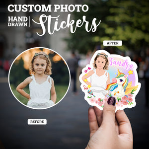 Create your own Custom Stickers for Girls Unicorn Name