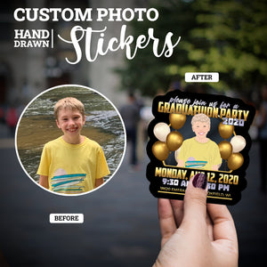 Create your own Custom Stickers for Graduation Party Invitation