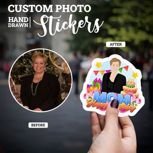 Create your own Custom Stickers for Mom Happy Birthday