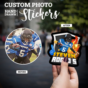 Create your own Custom Stickers for Name Number Sports Picture