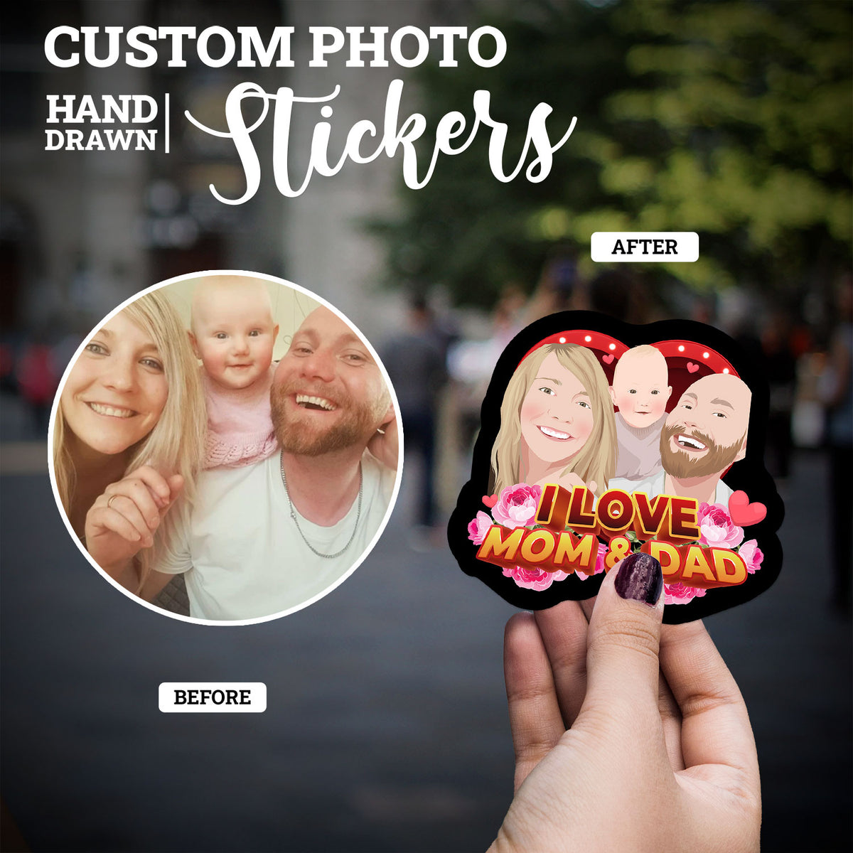 Personalized Mom and Dad Stickers – Personalized Drawing Gifts
