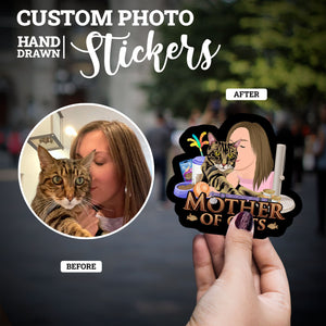 Create your own Custom Stickers for Personalized mother of cats