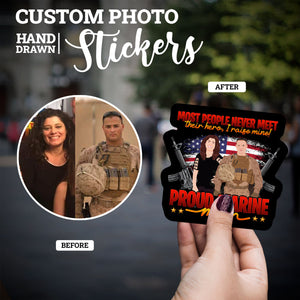 Create your own Custom Stickers for Proud Marine Mom