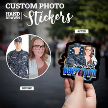 Load image into Gallery viewer, Create your own Custom Stickers for Proud Navy Mom
