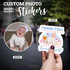 Create your own Custom Stickers for Thank You Christening Name